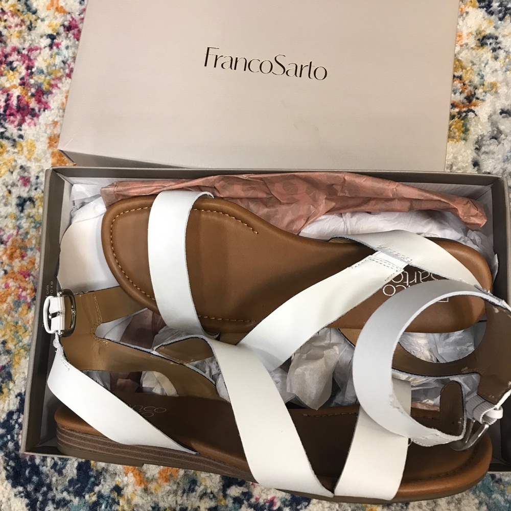 Franco Sarto gustar white sandals 9.5